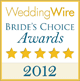 2012 Wedding Wire Bride's Choice Award Winner in 2012